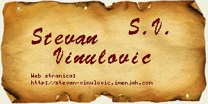 Stevan Vinulović vizit kartica